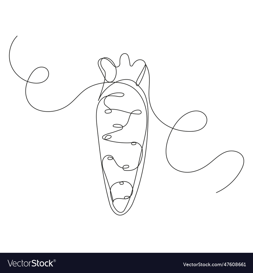 Carrot in line art style continuous Vector Image Carrot in line art style continuous