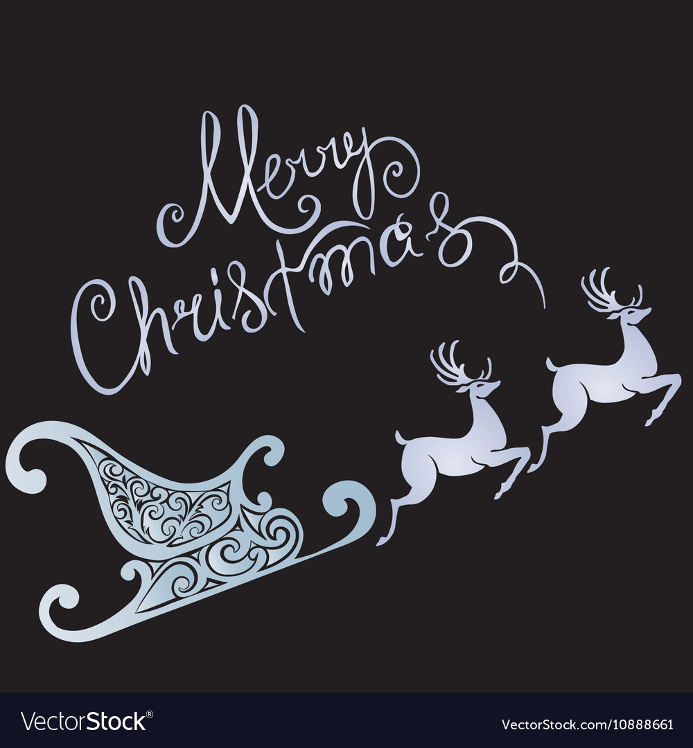 Deer merry christmas poster template