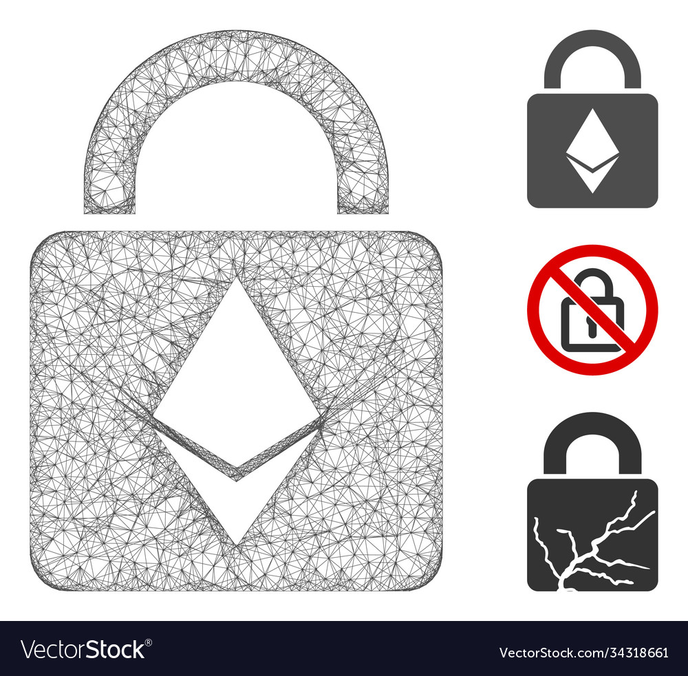 Ethereum lock polygonal web mesh