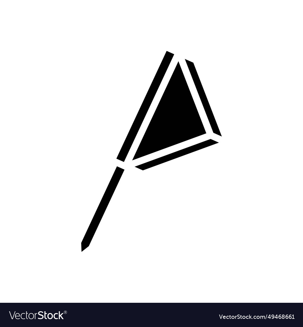 Flag pointer map location glyph icon vector image Flag pointer map location glyph icon