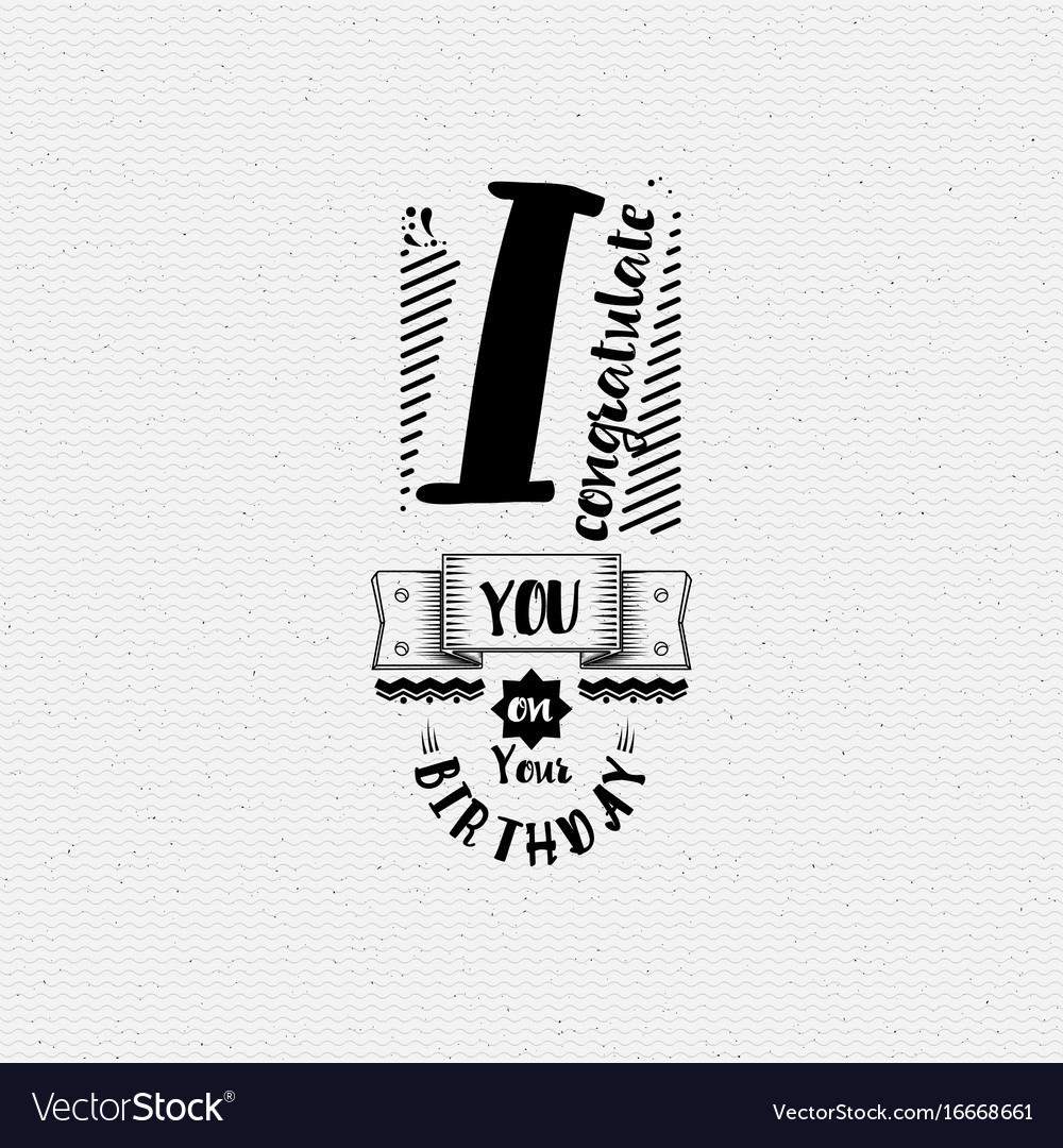 i congratulate you on your birthday banner badge vector image