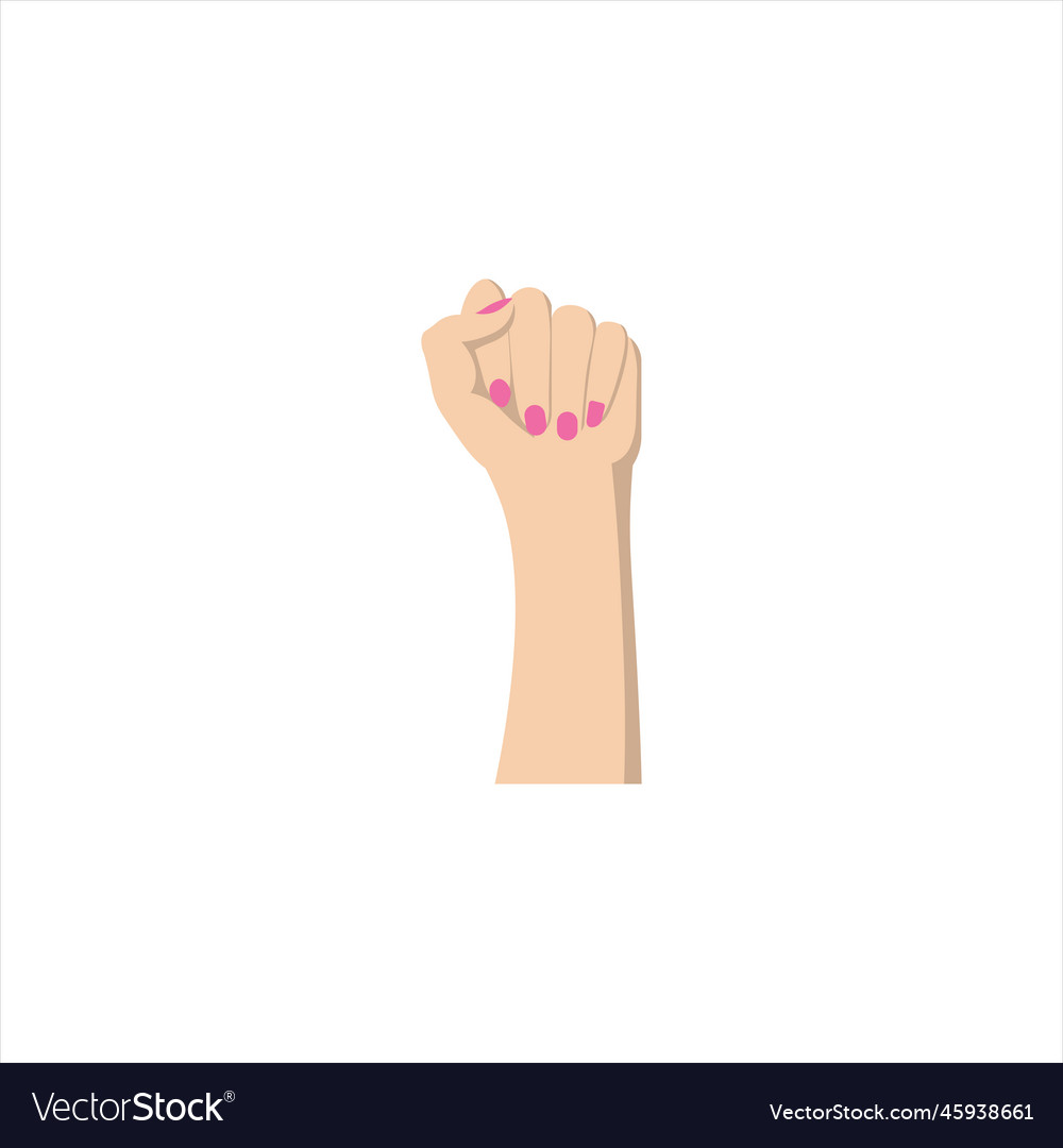 International women day hand fist Royalty Free Vector Image