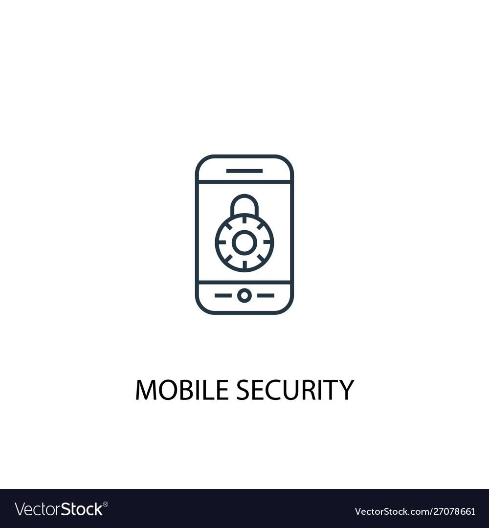 Mobile security concept line icon simple element