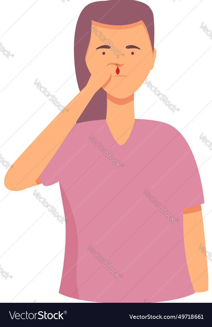 Patient Nosebleed Icon Cartoon Vital Fluid Vector Image