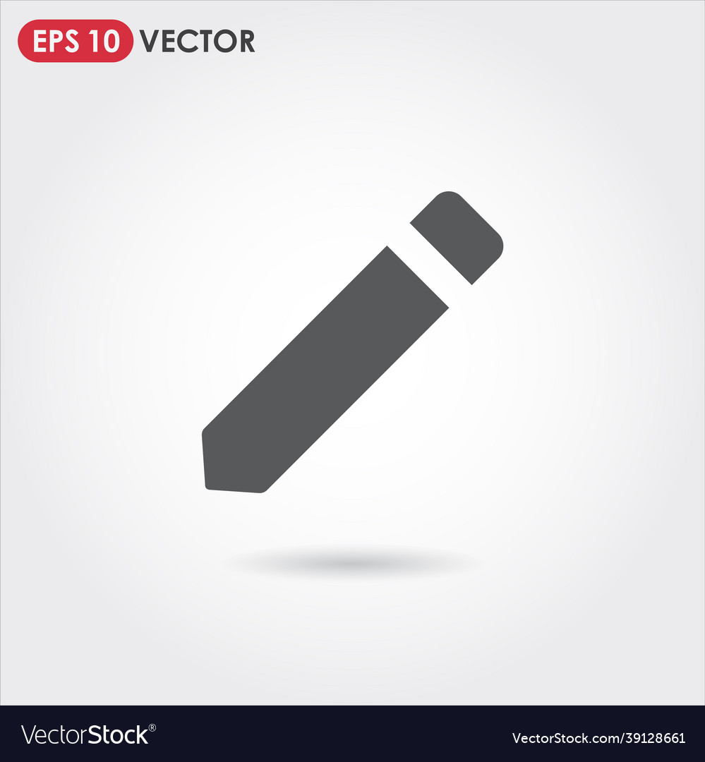 Pencil ui web button icon vector image Pencil ui web button icon