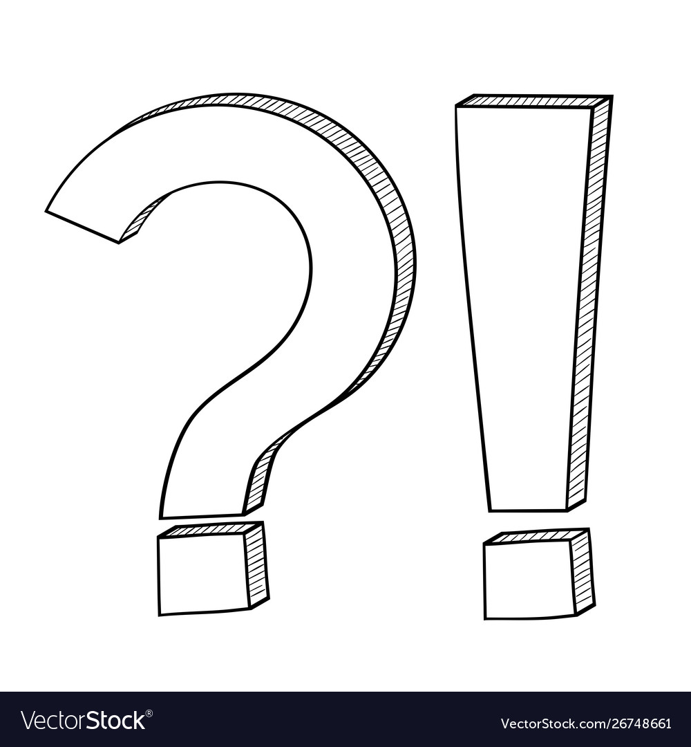 Question and exlamation marks outline icon Vector Image