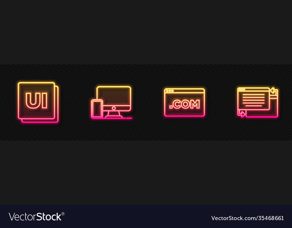 Set line ui or ux design monitor and mobile Vector Image Set line ui or ux design monitor and mobile