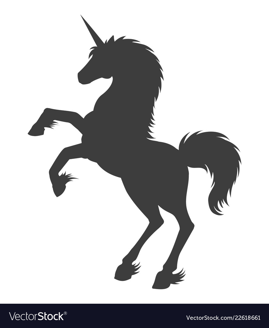 Unicorn black silhouette Royalty Free Vector Image