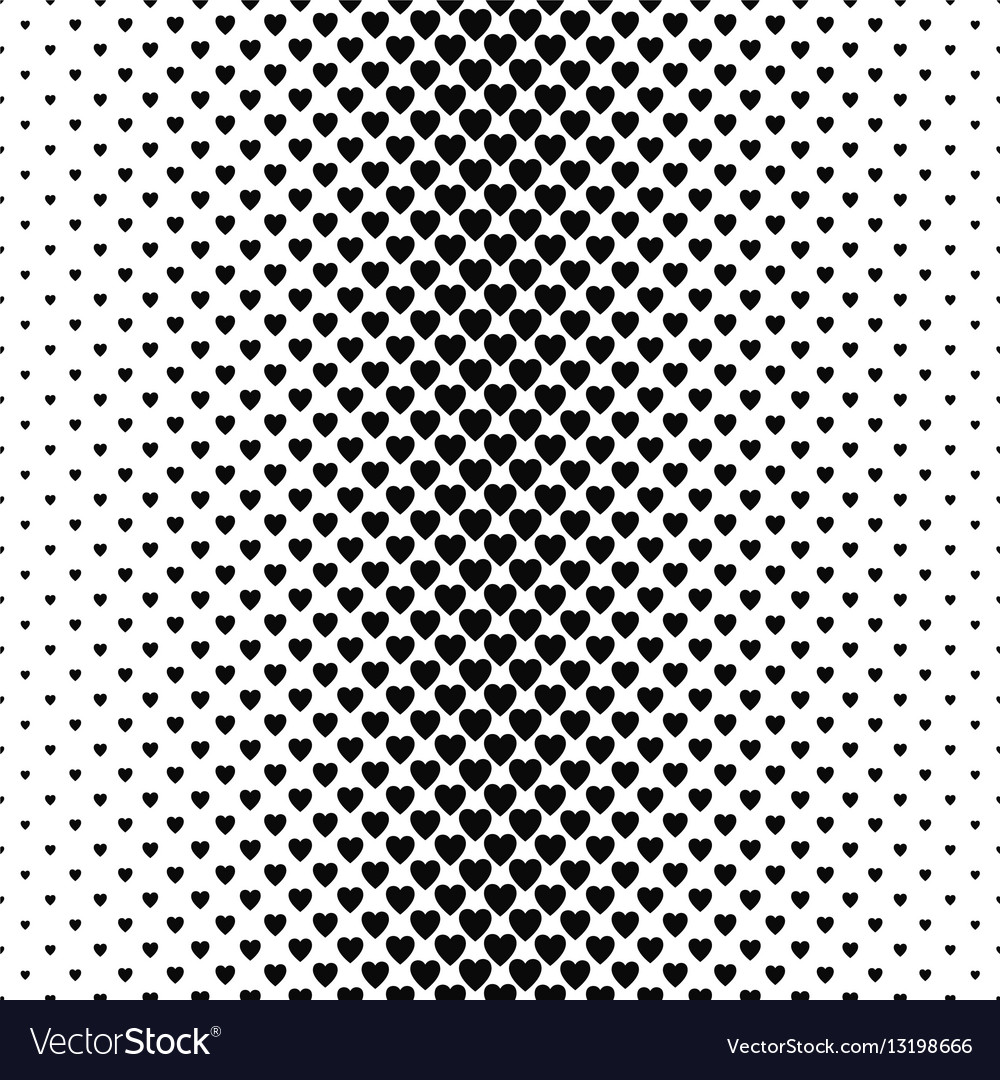 Abstract monochrome vertical heart pattern design