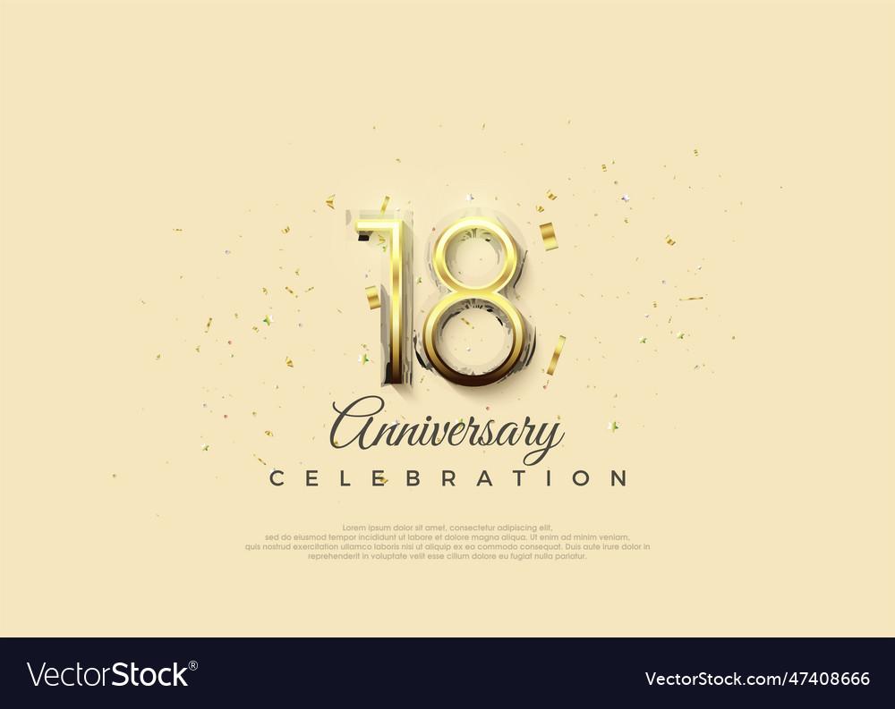 Anniversary number with 18th digits in luxurious