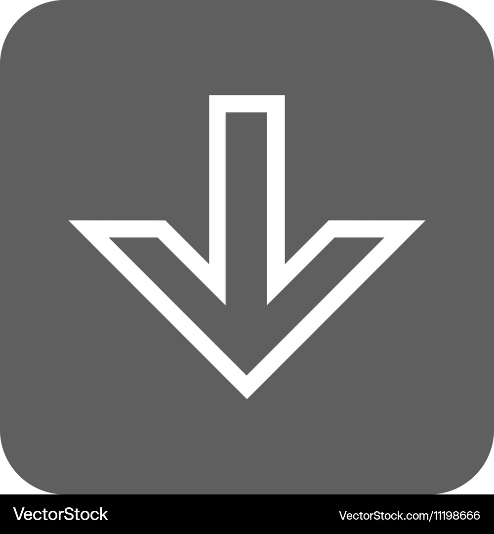 Arrow down flat squared icon Royalty Free Vector Image
