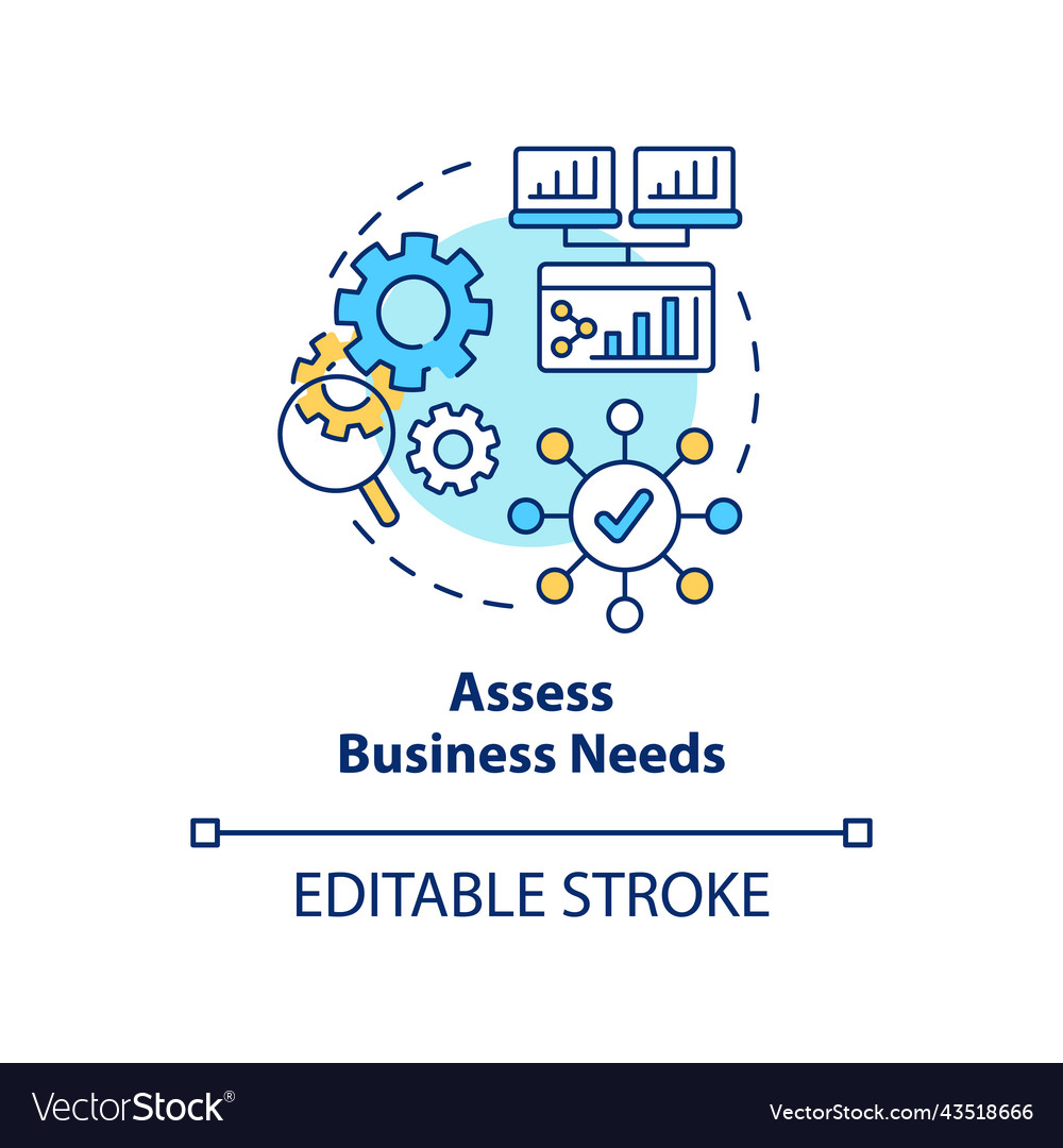 Assess business needs concept icon Royalty Free Vector Image