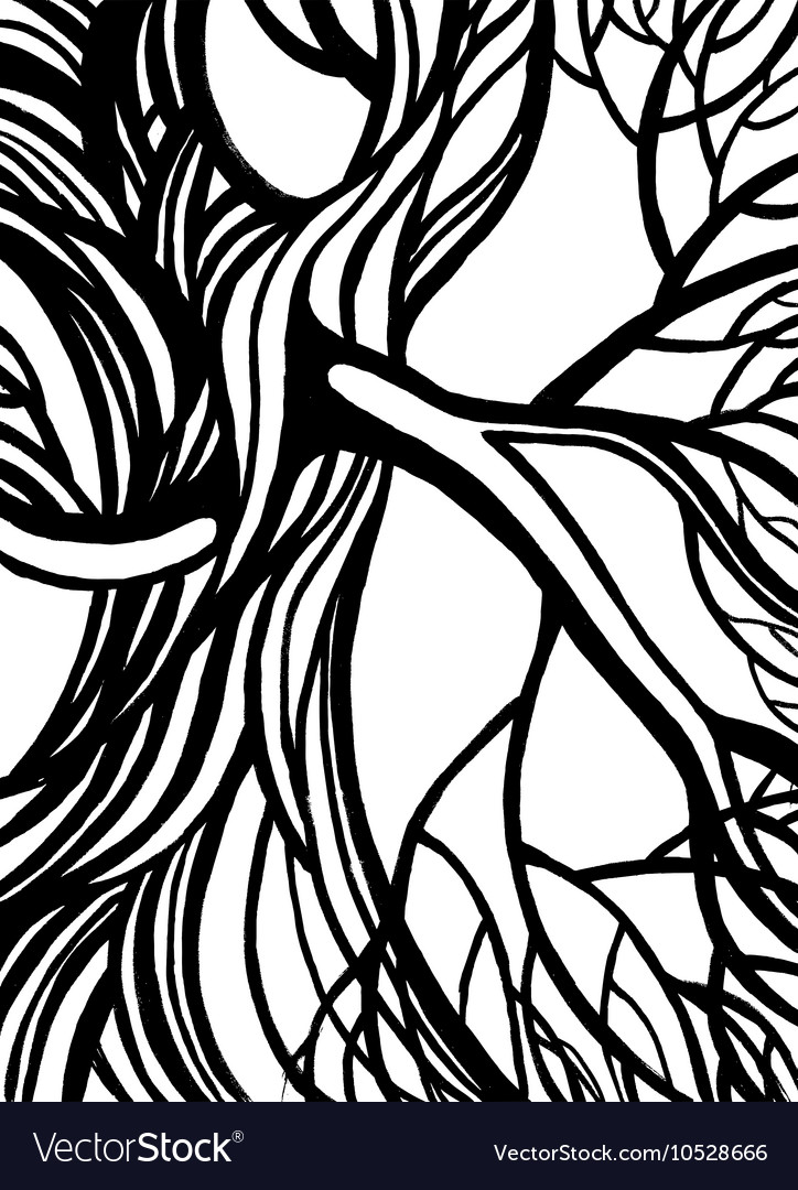 Black and White Tree Branch Pattern