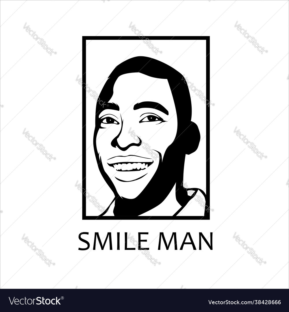 Smiling mans face Royalty Free Vector Image - VectorStock