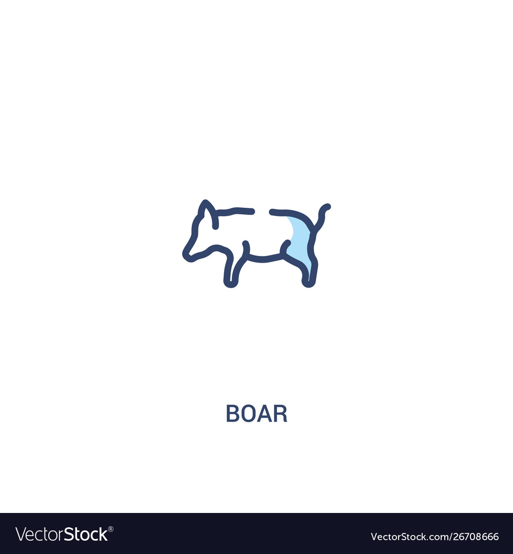 Boar concept 2 colored icon simple line element vector image Boar concept 2 colored icon simple line element