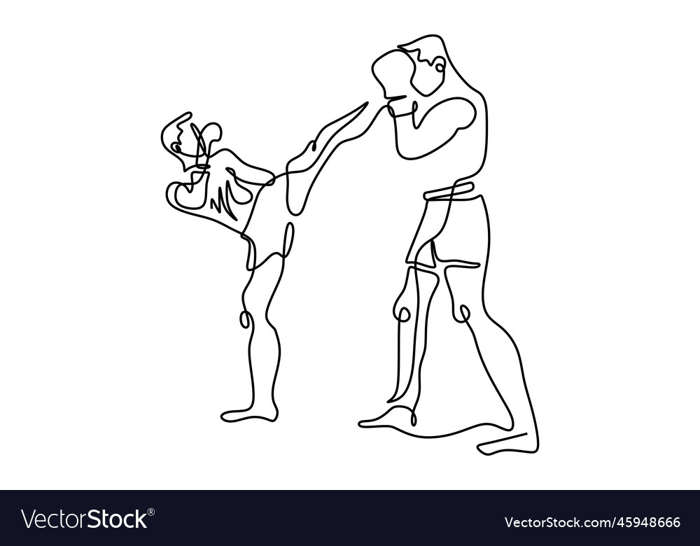 Continuous one line drawing of two man playing vector image Continuous one line drawing of two man playing