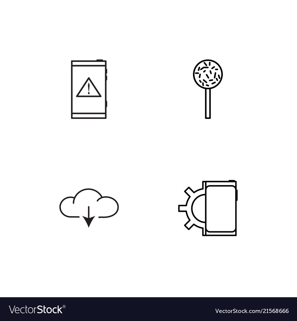 Cyber security linear icons set simple outline