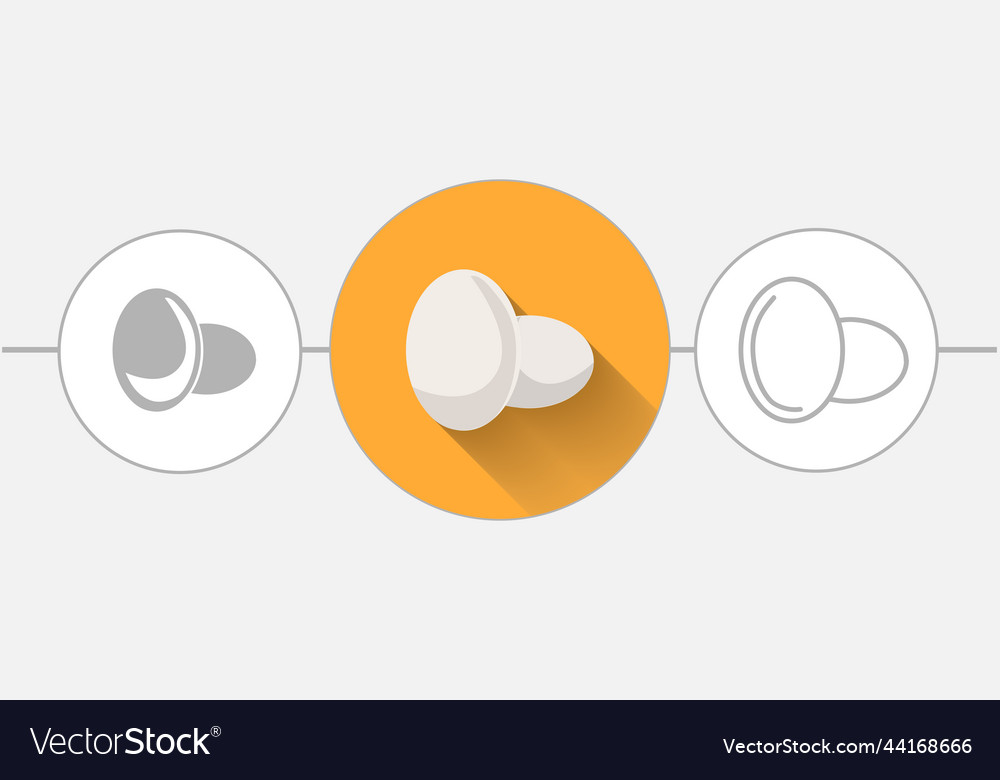 Eggs isolated flat egg line icon