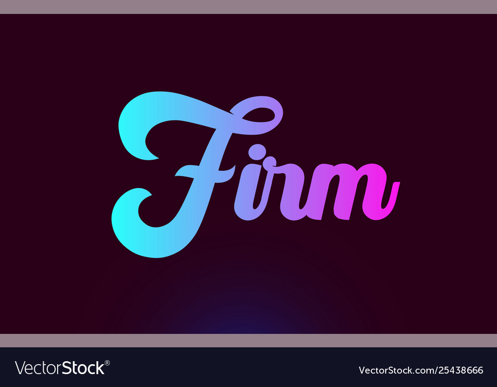 Firm Pink Word Text Logo Icon Design Royalty Free Vector