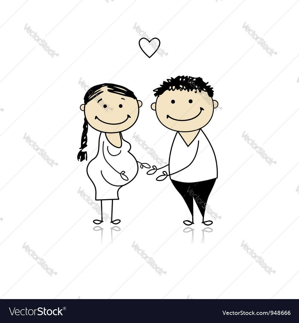 Happy parents waiting for baby pregnancy