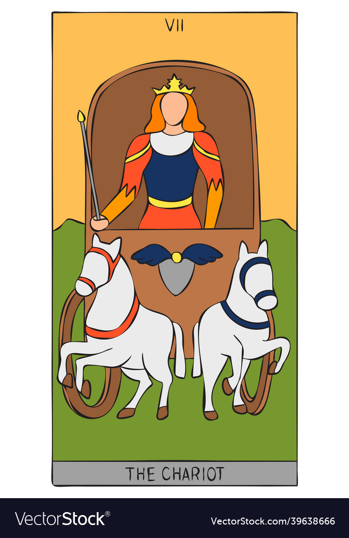 Image of the chariot tarot card Royalty Free Vector Image