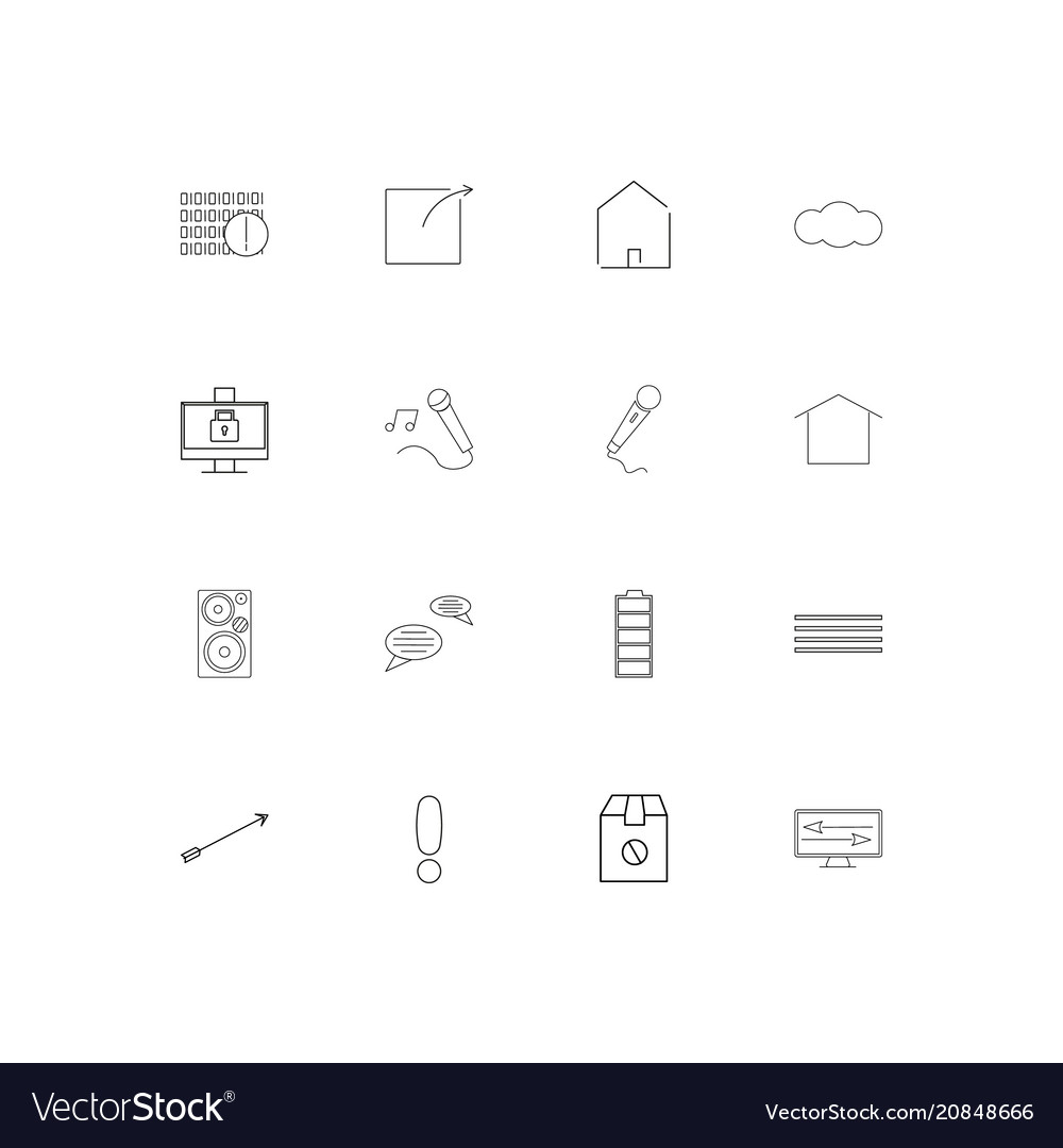 Internet of things linear thin icons set outlined