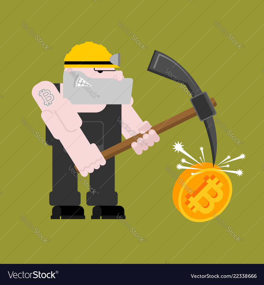 Mining bitcoin minir extraction crypto currency vector image Mining bitcoin minir extraction crypto currency