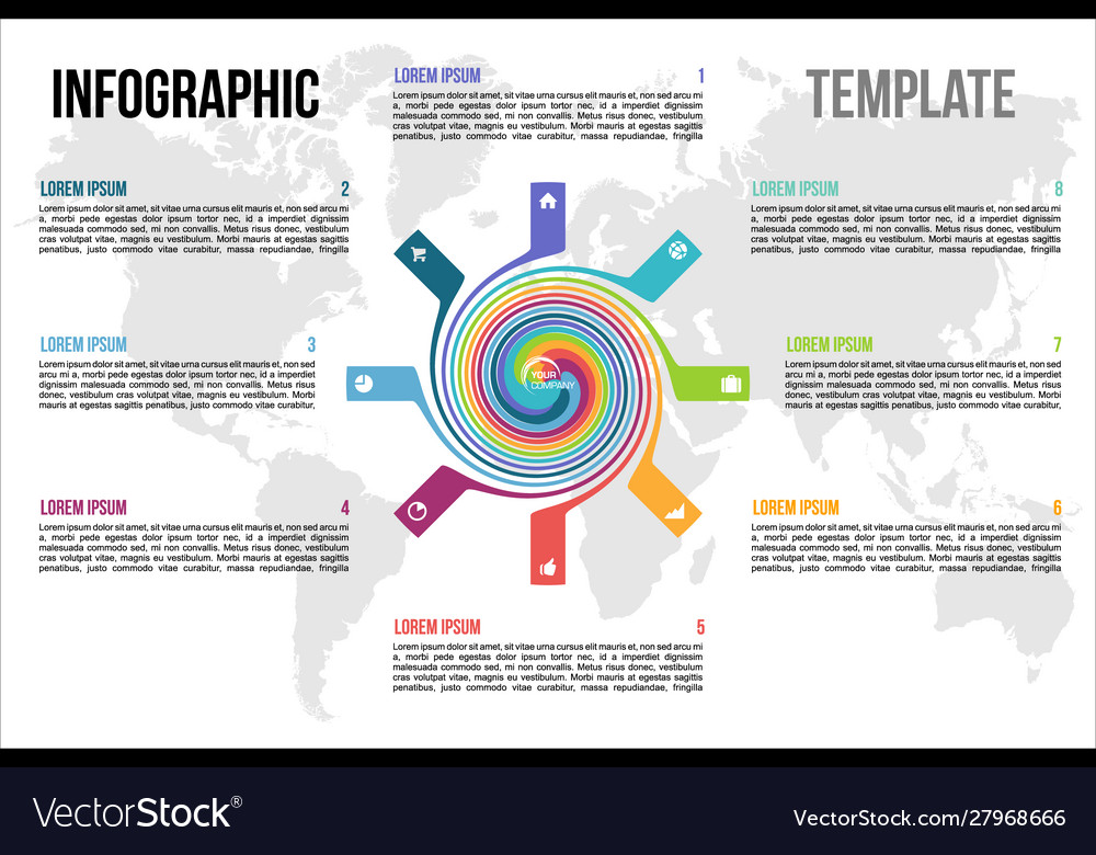 Modern colorful infographics options template