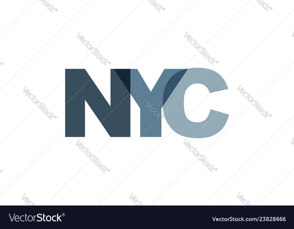 New york city phrase overlap color no Royalty Free Vector