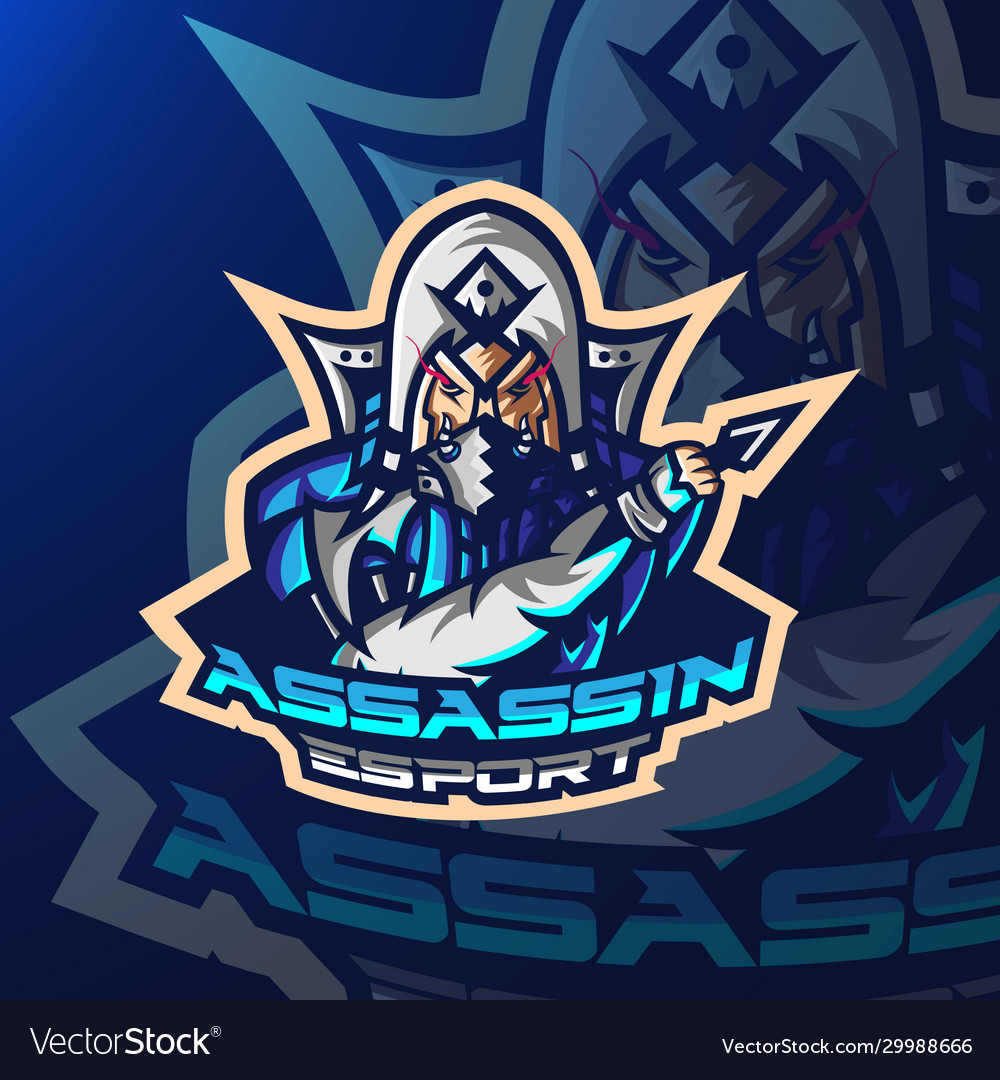 Dark ninja mascot logo for team esport gaming 17068883 Vector Art at  Vecteezy