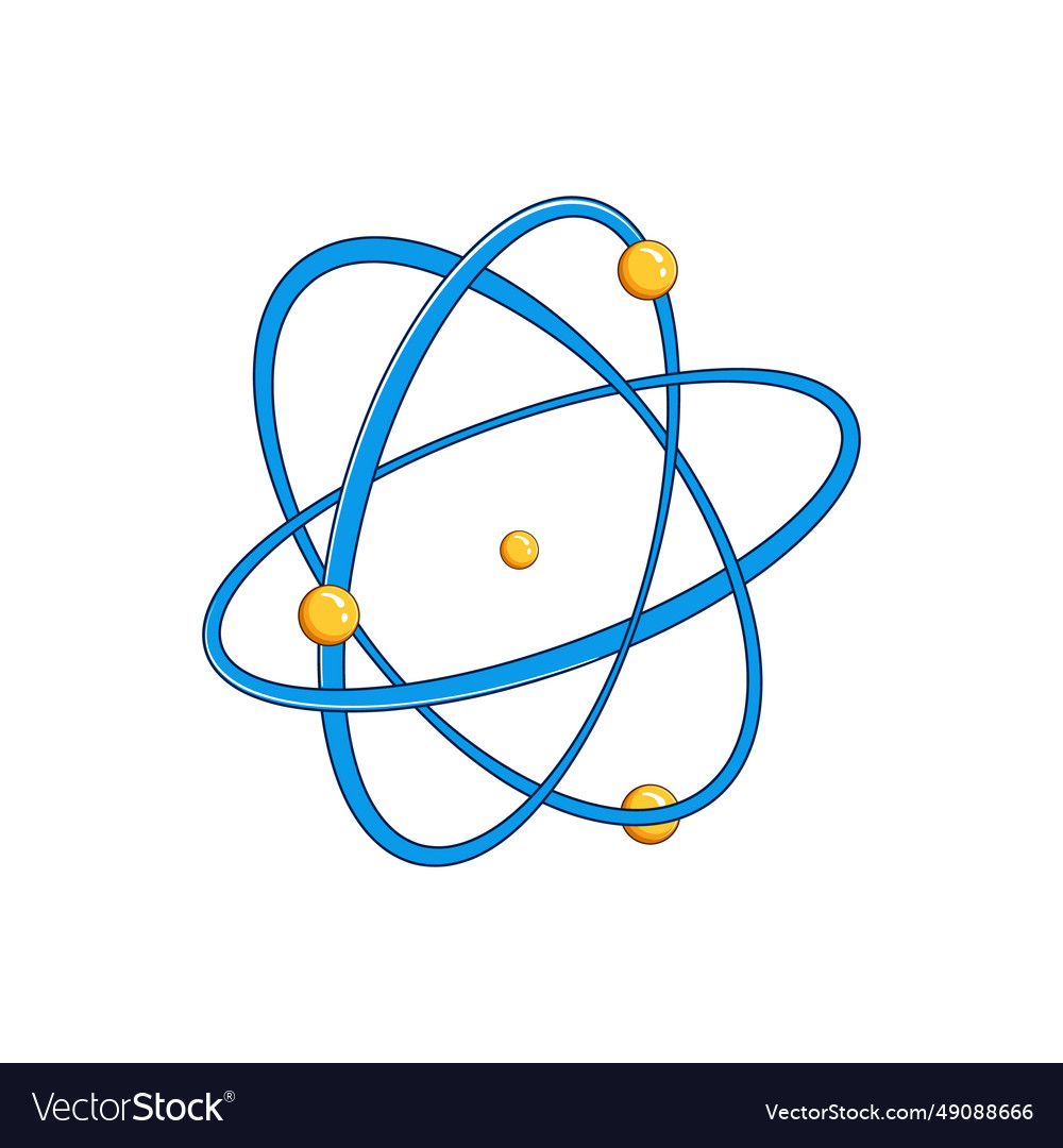 Nuclear atom cartoon Royalty Free Vector Image