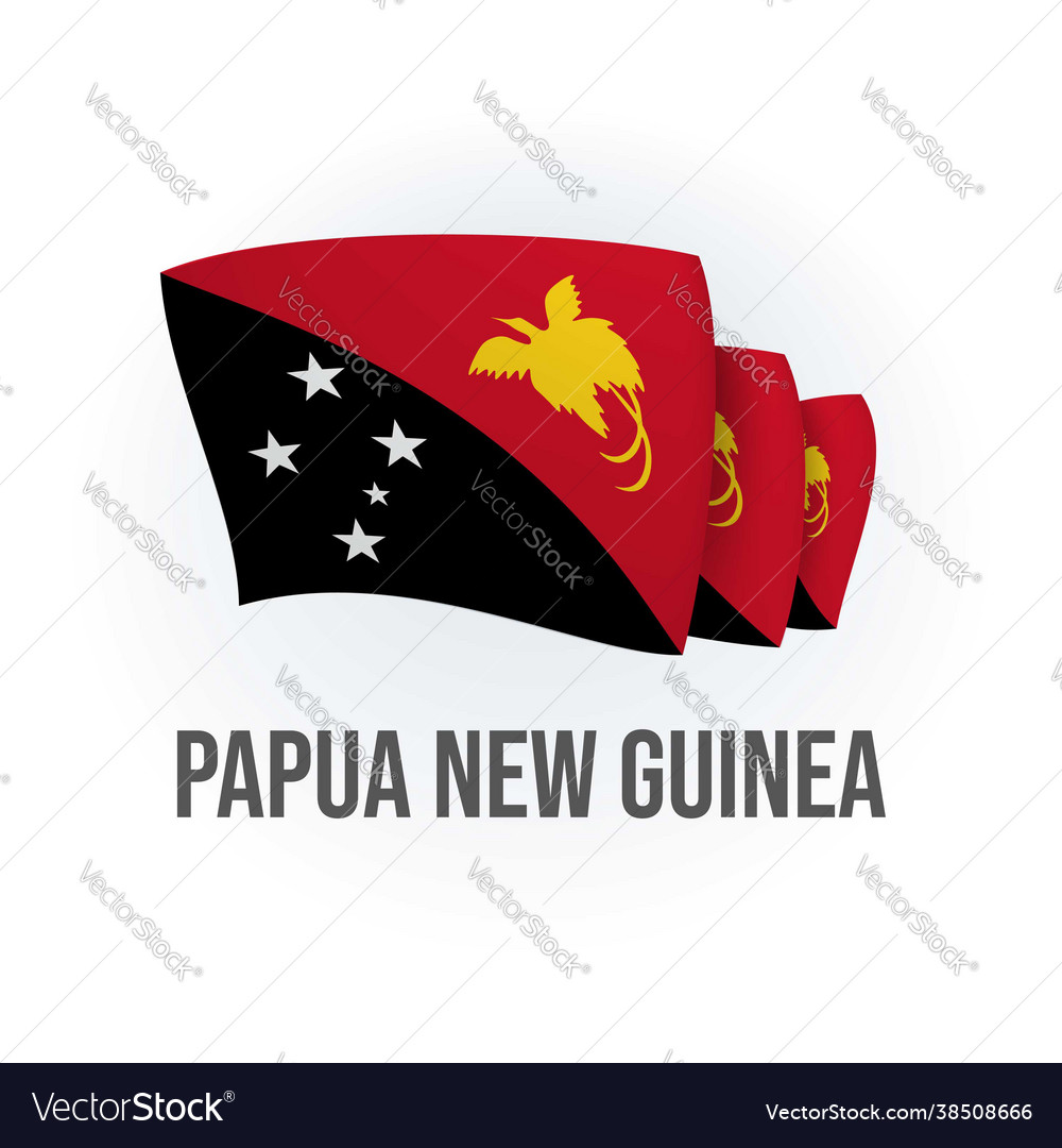 Papua new guinea flag bended