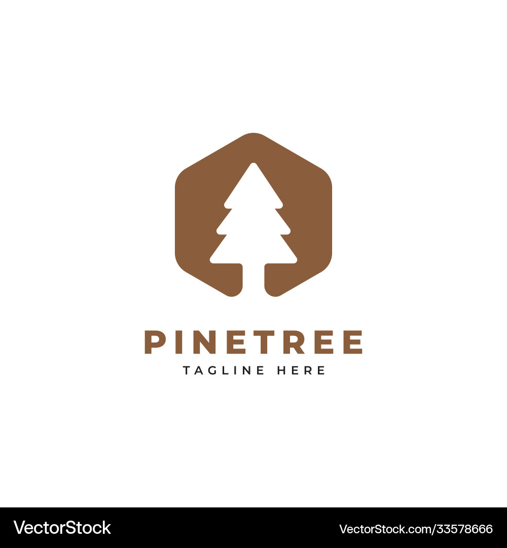 Pine tree logo design template Royalty Free Vector Image