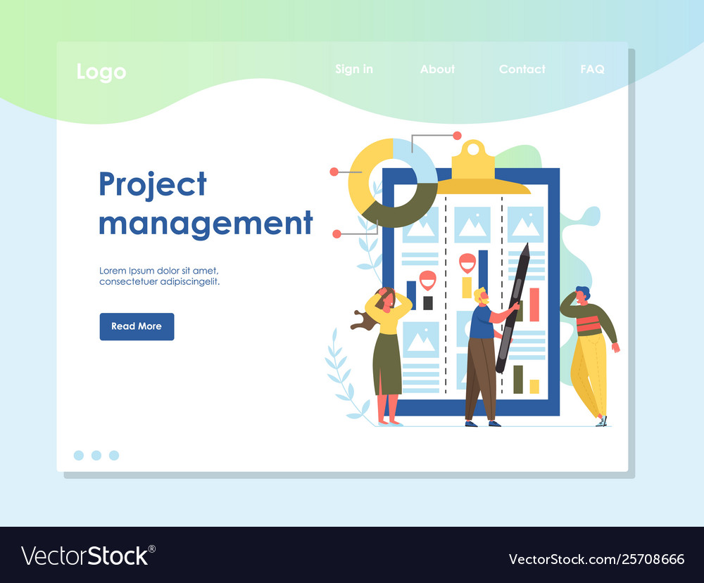Project management website landing page