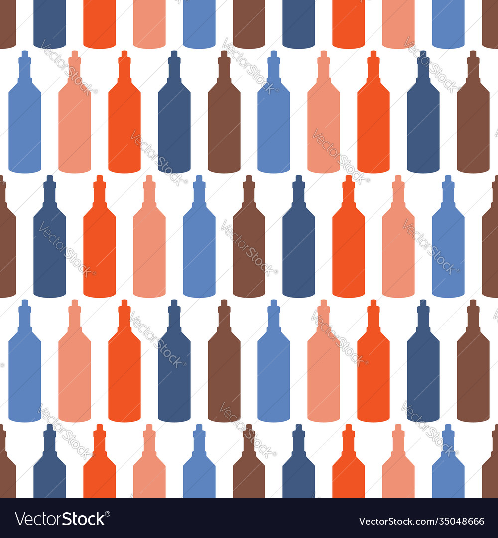 Seamless pattern with bottles