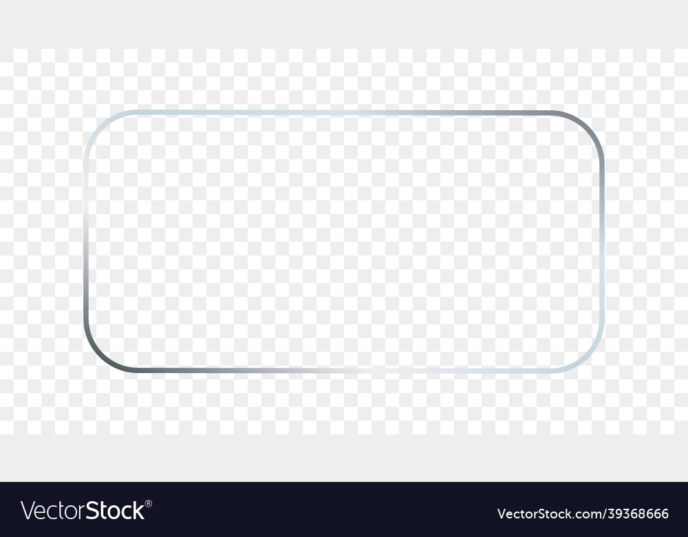 Silver glowing rounded rectangular frame vector image Silver glowing rounded rectangular frame