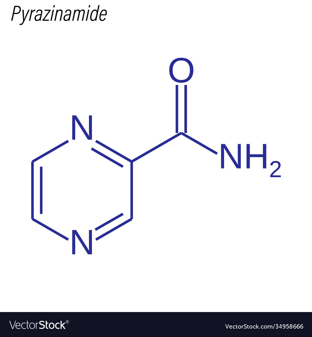 Skeletal formula pyrazinamide drug chemical