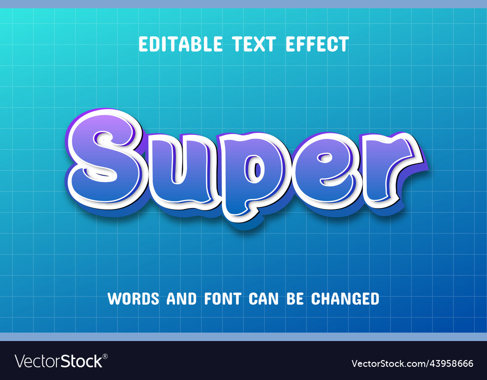 Super text - gradient effect vector image Super text - gradient effect