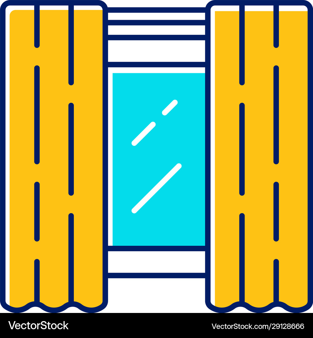 Window panel pair color icon home decorating Vector Image
