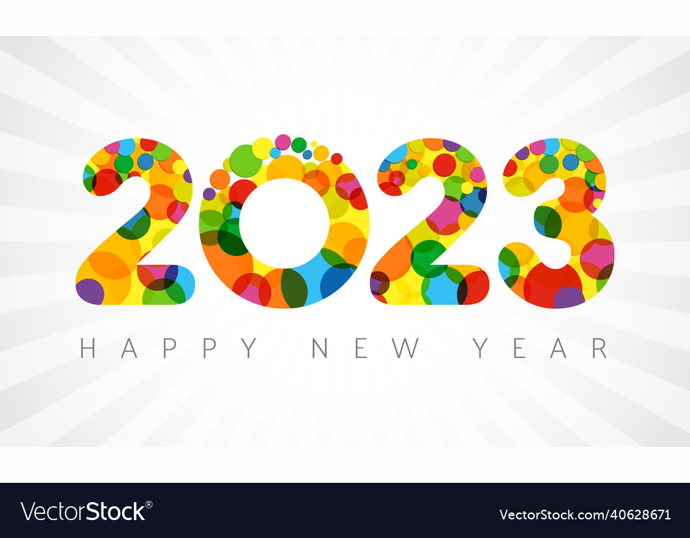 2023 yellow colouerd bubbles Royalty Free Vector Image