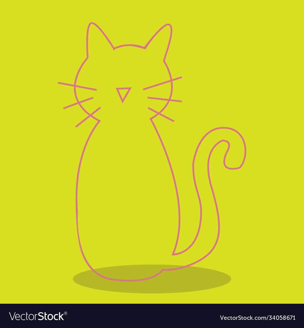 Cat line 10 Royalty Free Vector Image VectorStock