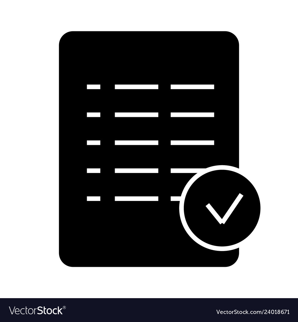 Check mark list solid icon checklist Vector Image Check mark list solid icon checklist
