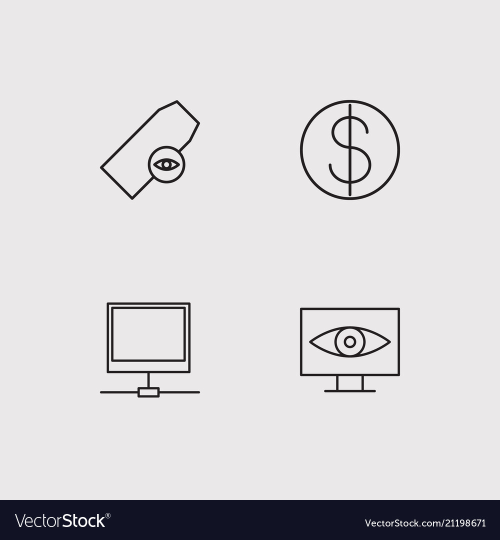 Commerce simple linear icons set outlined