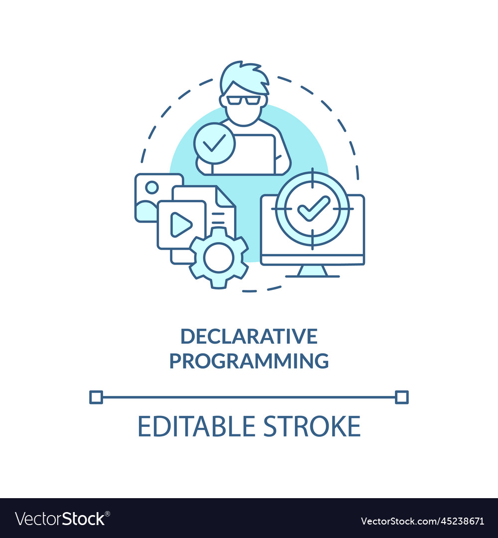 Declarative programming turquoise concept icon