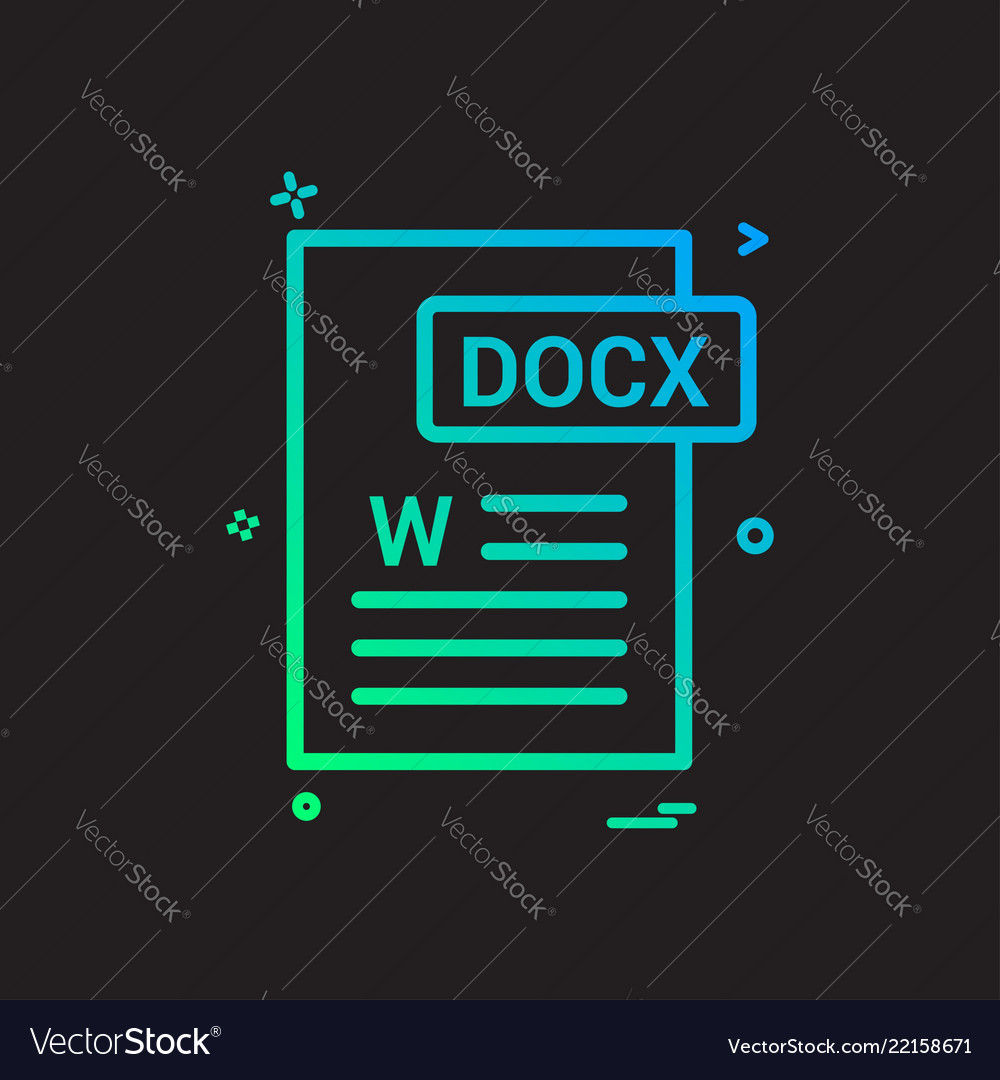 Docx file format icon design vector image Docx file format icon design