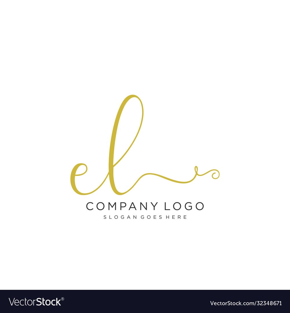 El initial handwriting logo design