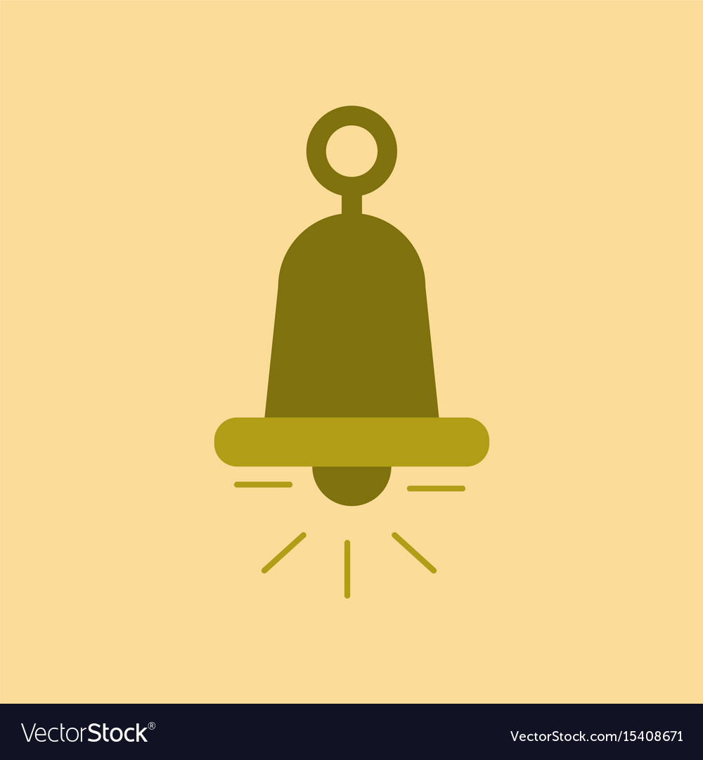 Flat icon on background bell ringer Royalty Free Vector