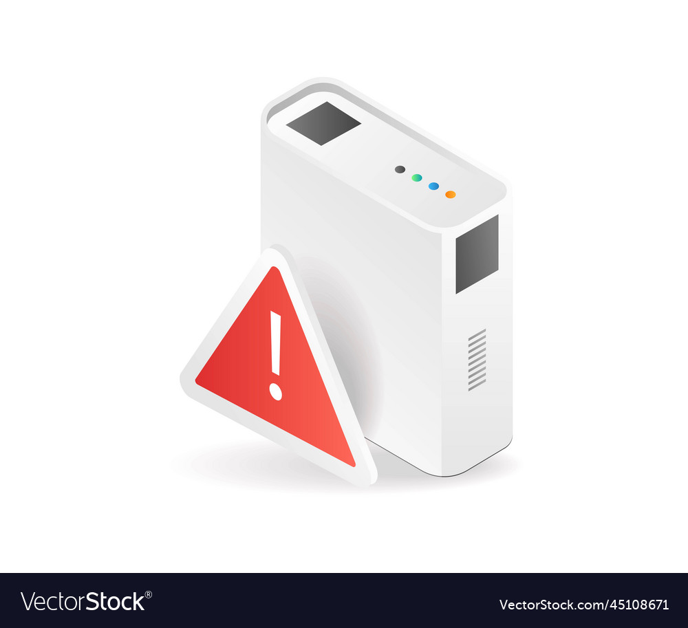Flat isometric 3d error storage memory vector image Flat isometric 3d error storage memory