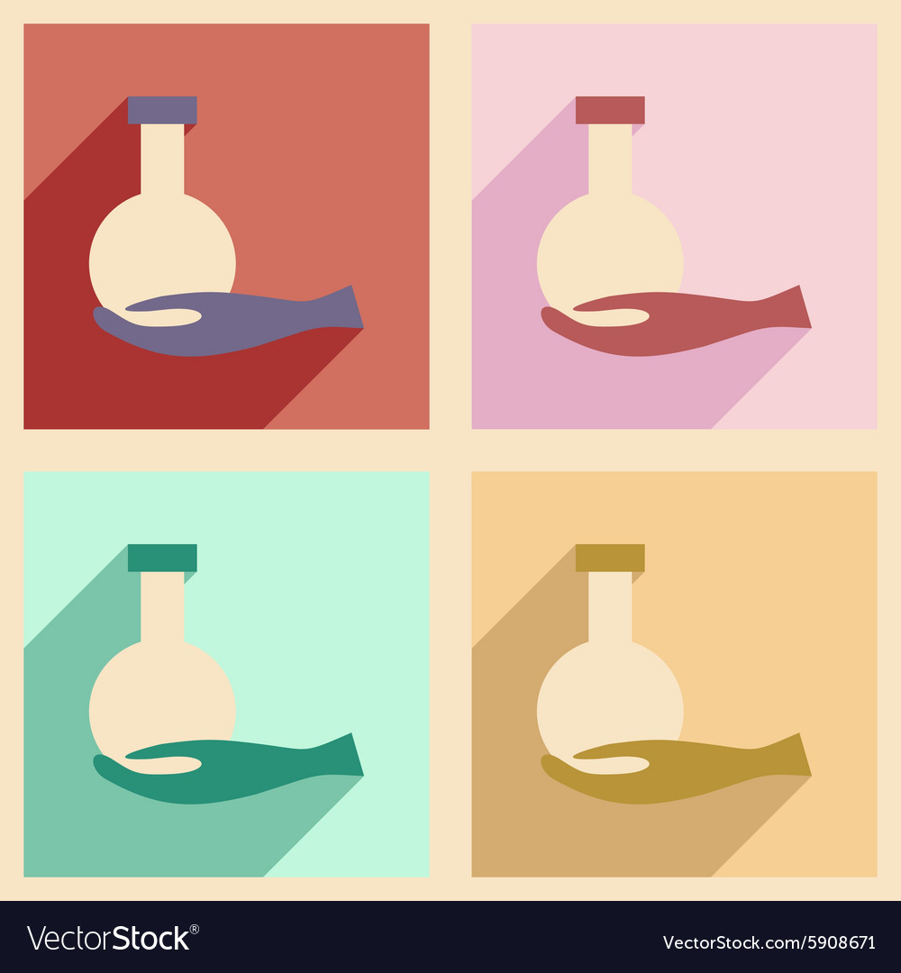 Flat with shadow concept and mobile application
