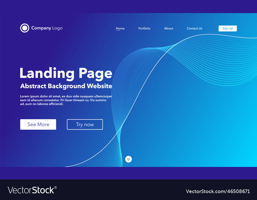 Gradient abstract wave background landing page